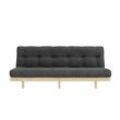 Schlafsofa KARUP DESIGN "Lean 200 Schlafsofa, Gästebett, Sofa mit Futonmatratze", schwarz (charcoal), B:200cm H:73cm T:100cm, Bezug: 100% Polyester, Sofas, Inkl. Futonmatratze, Liegefläche 130x200 cm, FSC zertifizierte Kiefer