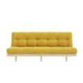 Schlafsofa KARUP DESIGN "Lean 200 Schlafsofa, Gästebett, Sofa mit Futonmatratze", gelb (honey), B:200cm H:73cm T:100cm, Bezug: 100% Polyester, Sofas, Inkl. Futonmatratze, Liegefläche 130x200 cm, FSC zertifizierte Kiefer