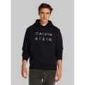 Hoodie CALVIN KLEIN "CP-ENLARGED LOGO HOODIE", Herren, Gr. L, schwarz, Sweatware, Obermaterial: 100% Baumwolle, bedruckt, casual, normal hüftlang, Langarm Rippbündchen, Sweatshirts, mit großem Logo