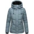 Steppjacke NAVAHOO "Sag ja XIV", Damen, Gr. L (40), blau (graublau), Oberstoff: 100% Polyester, Futter: 100% Polyester, Wattierung: 100% Polyester, Ärmelfutter: 100% Polyester, modisch, figurumspielend hüftbedeckend, hoch geschlossener Ausschnitt, Langarm Ärmel ohne Ärmelschlitz Rippstrickbündchen, Jacken, Warme gesteppte Winterjacke mit Kapuze