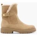 Leder Boots - Damen - beige - 41