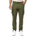 Cargohose INDICODE "INWilliam", Herren, Gr. L, N-Gr, grün (army), Web, Obermaterial: 100% Baumwolle, unifarben, modisch, regular fit, Hosen