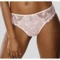 Slip LASCANA, Damen, Gr. 44/46, rosa (rosé, creme), Microtouch, Obermaterial: 50% Polyamid, 30% Polyester, 20% Elasthan, Unterhosen, Dessous mit schöner Blümchen-Stickereispitze