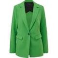 Longblazer COMMA, Damen, Gr. 36, grün, Obermaterial: 74% Polyester, 20% Viskose, 6% Elasthan. Futter: 100% Polyester, casual, tailliert lang, tiefer V-Ausschnitt, Langarm, Blazer, mit tiefem V-Ausschnitt