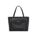 Shopper CALVIN KLEIN "CK MEDIUM SHOPPER W/POCKET", Damen, Gr. B/H/T: 44cm x 28cm x 15cm, schwarz, Polyester, Lederimitat, Taschen, Henkeltasche, große Umhängetasche mit Tragegriffen