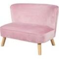 Kindersofa ROBA "Lil Sofa", bunt (rosa, mauve), Sofas, Kinder, B/H/T: 70cm x 50cm x 48cm, Samt, mit Holzfüßen, B:70cm H:50cm T:48cm