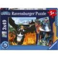 Puzzle RAVENSBURGER "Dragons: Die 9 Welten", bunt, Puzzles, KinderB:21cm H:21cm, Motiv, 3 x 49 Teile; Made in Europe, B:21cm H:21cm