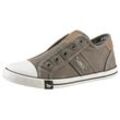 Slip-On Sneaker MUSTANG SHOES, Damen, Gr. 36 (3,5), grau (dunkelgrau), Textil, Lederimitat, sportlich, Schuhe, Slipper, Sommerschuh, Freizeitschuh mit praktischem Gummizug