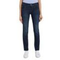 Gerade Jeans TOM TAILOR "Alexa Straight", Damen, Gr. 27, Länge 34, blau (schwarz stone washed), Denim/Jeans, Obermaterial: 69% Baumwolle, 20% Polyester, 9% Viskose, 2% Elasthan, casual, bequem lang, Jeans, mit Kontrastnähten