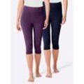 Leggings FEEL GOOD, Damen, Gr. 40/42, Normalgrößen, bunt (marine, traube), 95% Baumwolle, 5% Elasthan, Meliert:67% Baumwolle, 5% Elasthan, 28% Polyester, unifarben, Hosen