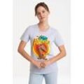 T-Shirt LOGOSHIRT "Scooby Doo", Damen, Gr. S, grau (grau, meliert), 95% Baumwolle, 5% Viskose, bedruckt, casual, normal, Rundhals, Kurzarm, Shirts, mit lizenziertem Print