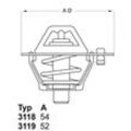 BorgWarner (Wahler) Thermostat, Kühlmittel mit Dichtung für MAZDA HE41-99-152C 3119.82D3