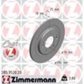 ZIMMERMANN Bremsscheibe COAT Z hinten rechts links voll 284mm für HYUNDAI 58411-3Z100 285.3520.20