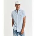 Langarmhemd GANT "REG COTTON LINEN SHIRT", Herren, Gr. 4XL, N-Gr, blau (fresh blau), Web, Obermaterial: 55% Leinen, 45% Baumwolle, casual, regular fit, Langarm Manschette, Hemden