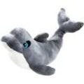 Kuscheltier HEUNEC "Bedrohte Tiere, Maui Delphin 28 cm", grau (grau, weiß), Plüschfiguren, KinderL:28cm, Polyester, L:28cm