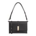 Schultertasche TOMMY HILFIGER "TH HERITAGE SHOULDER BAG", Damen, Gr. B/H/T: 23cm x 14cm x 4cm, schwarz, Lederimitat, Taschen, Damen Abendtasche, Clutch, Mini Bag, Handtasche, goldfarbene Details