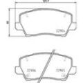 BREMBO Bremsbelagsatz, Scheibenbremse vorne rechts links mit Zubehör für KIA 58101G6A30 58101G6A40 P 30 114