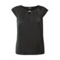 Shirttop "HERMANN LANGE Collection Satintop Sophie", Damen, Gr. 36, schwarz, 100% Polyester, HERMANN LANGE COLLECTION, klassisch, Rundhals, Tops