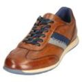 Sneaker BUGATTI, Herren, Gr. 40, braun (cognac used), Leder, sportlich, Schuhe, Businessschuh, Halbschuh, Schnürschuh mit Kontrast-Streifen