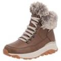 Winterboots RIEKER EVOLUTION, Damen, Gr. 39, braun (nussbraun), Leder, Textil, sportlich, Schuhe, Hightop Sneaker, Schnürboots, Winterschuh mit Lammwollfutter