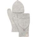 Strickhandschuhe CHILLOUTS "Nadine Glove", Damen, grau (light grau), Feinstrick, Materialmix, unifarben, meliert, feminin,casual,modisch, Handschuhe, mit Knopfverschlusssystem