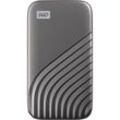 WD My Passport 500 GB Externe SSD-Festplatte 6.35 cm (2.5 Zoll) USB-C® Grau WDBAGF5000AGY-WESN