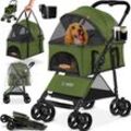 LOVPET® Hundewagen 2in1 Hundebuggy Hundebox Transporttasche Faltbar klappbar bis 20 kg Haustiere Buggy mit Netzfenstern & Regenschutzabdeckung Jogger Katzenbuggy für kleine Hunde Katzen