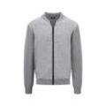 Strickjacke FYNCH-HATTON, Herren, Gr. XXL, grau (steel), Strick, Obermaterial: 80% Baumwolle, 20% Wolle, unifarben, casual, regular fit taillenbedeckt, ohne Ausschnitt, Langarm elastischer Bund, Strickjacken, mit Reißverschluss