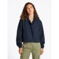 Outdoorjacke TOMMY JEANS CURVE "TJW ESSENTIAL JACKET EXT", Damen, Gr. 4XL (48), blau (schwarz night navy), Web, Obermaterial: 100% Polyamid, unifarben, casual, Langarm, Jacken, in Großen Größen