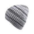 Beanie CAPELLI NEW YORK, Damen, grau (grau combo), Grobstrick, Strick, Materialmix, meliert, gestreift, mehrfarbig, gemustert, casual,feminin,modisch,sportlich, Mützen, mit lebendigen Streifenmustern