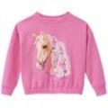 Mädchen Sweatshirt mit Pferde-Motiv