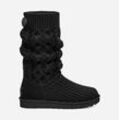 UGG® Classic Cardi Boot mit Zopfmuster für Damen in Black, Größe 43, Leder