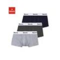 Boxer BENCH. "Boxershorts für Herren", Kinder, Gr. 122/128, 3 St., blau (anthrazit, grau, meliert, navy), Jersey, Obermaterial: 95% Baumwolle, 5% Elasthan, körpernah, Unterhosen