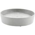 Blumentopfuntersetzer ECOPOTS "SAUCER WHEELS White Grey", grau (weiß, grau), B:28,7cm H:8,3cm T:28,7cm Ø:28,7cm, Kunststoff, Untersetzer, BxTxH: 28,7x28,7x8,3 cm