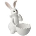 Osterhase GOEBEL "Figur Hase mit Schale Snow White - Cute Girl", weiß, B:13,5cm H:16cm T:7cm, Porzellan, Dekofiguren, Osterfigur, Dekofigur, Ostern, Osterdekoration