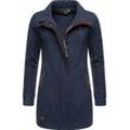 Parka RAGWEAR "Letrice Fleece", Damen, Gr. XL (42), blau (navy), Sweatware, 100% Polyester, sportlich, tailliert Po-bedeckend, hoch geschlossener Ausschnitt, Langarm Ärmel ohne Ärmelschlitz normaler Saum, Jacken, Sportliche Zip-Fleecejacke mit hohem Krage