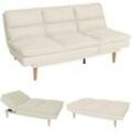 Schlafsofa MCW-M79, Gästebett Schlafcouch Couch Sofa, Schlaffunktion Liegefläche 180x110cm ~ Stoff/Textil creme