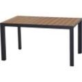 Siena Garden Silva Dining Tisch 140x90cm matt anthrazit / Teak