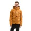 Steppjacke TOM TAILOR, Herren, Gr. L, braun (peanut butter braun), Steppware, Obermaterial: 100% Polyester. Futter: 100% Polyester, unifarben, casual, regular fit Po-bedeckend, ohne Ausschnitt, Langarm, Jacken, mit Kapuze