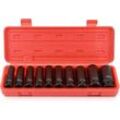 Rosvola - Schlagschrauber Nuss 1/2 Zoll Satz 10 Stück Impact Socket Set Tiefer Schlag-Stecknuss Werkzeugsatz 6-Punkt Kopf Adapter Reparatur Werkzeug