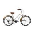 Chrisson Sandy Beachcruiser 26 Zoll Damen Herren 155 - 170 cm Fahrrad 6 Gang weiß/gold 41 cm