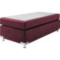 Boxspringbett "Holland", rot (bordeaux, rot), B:122cm L:201cm, Microvelours (100% Polyester), WESTFALIA SCHLAFKOMFORT, Komplettbetten, Boxspringbett, ohne Kopfteil, frei im Raum stellbar