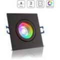 Einbauspot IP44 eckig - Farbe: Schwarz - LED Leuchtmittel: GU10 5W RGB+CCT