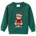 Baby Weihnachtssweatshirt mit Bär-Applikation