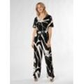 comma Jumpsuit Damen Viskose gemustert, schwarz