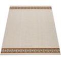 Teppich PACO HOME "Ostende 541", beige (cream), B:200cm H:4mm L:290cm, Polypropylen, Teppiche, Flachgewebe, mit Bordüre, In- und Outdoor geeignet, Wohnzimmer