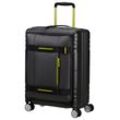 Handgepäck-Trolley AMERICAN TOURISTER "HELLO CABIN, 55", Gr. B/H/T: 40cm x 55cm x 22cm 39 l, schwarz (schwarz, lime), Polypropylen, Koffer, Handgepäck-Koffer Reisegepäck Koffer TSA-Zahlenschloss