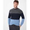 Rollkragenpullover BRAX "Style BUDDY", Herren, Gr. L (52), blau, 36% Baumwolle, 35% Polyacryl, 27% Polyamid, 2% Elasthan, Langarm, Pullover