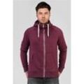 Kapuzensweatshirt BEHYPE "SWANTON", Herren, Gr. L, rot (weinrot), 70% Baumwolle, 30% Polyester, meliert, unifarben, casual, Sweatshirts, mit praktischer Kapuze