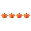 LE CREUSET Mini-Cocotte 4er-Set 10cm Ofenrot